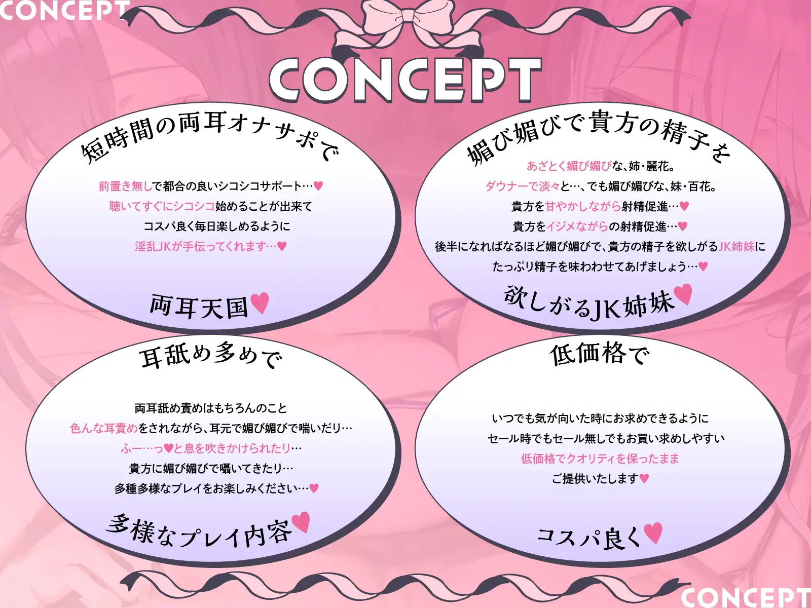 素早く気持ち良く、しこしこヌキヌキしたい貴方へ~淫乱JK姉妹丼の両耳天国♡~ サンプル画像3